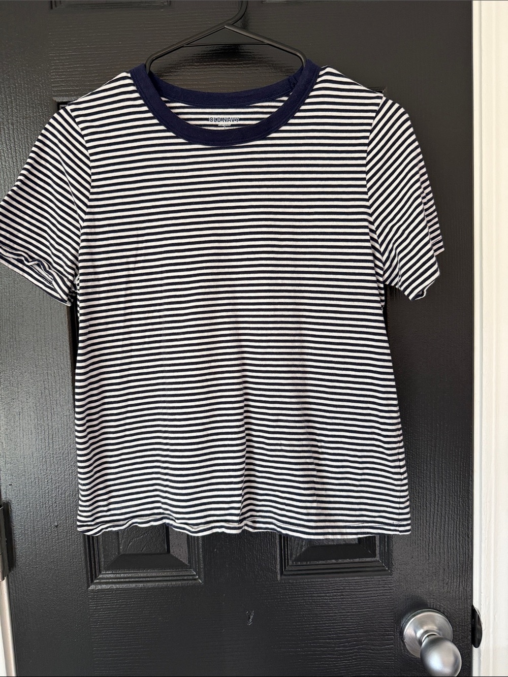 Old Navy Navy & White Slim Striped Tee